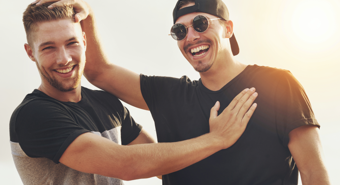 Two guys joking around